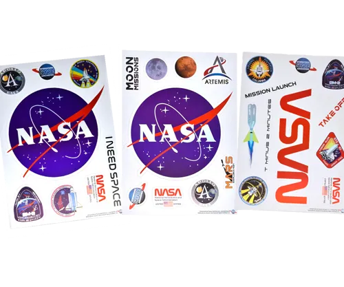 NASA Missie Stickers - 3 vellen voor Rokit-raket NASA Missie Stickers - 3 vellen voor Rokit-raket (212119)